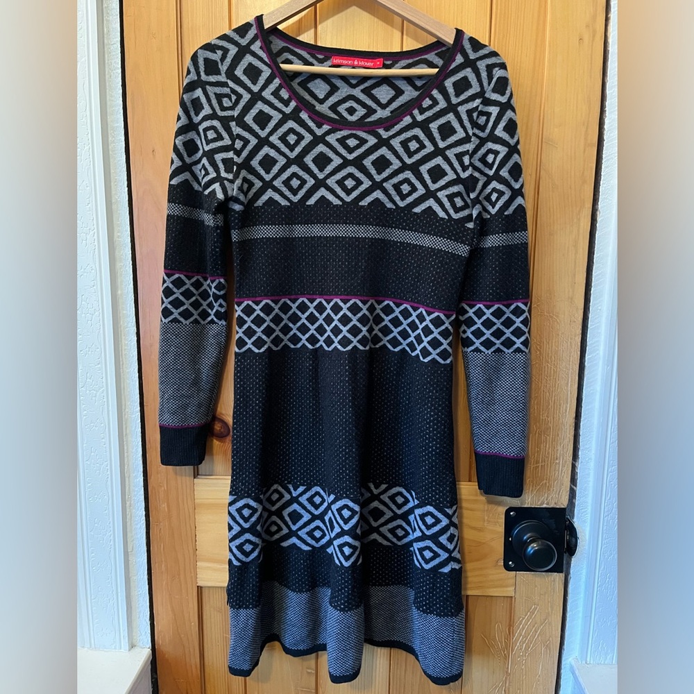 ❄️Womens Krimson Klover size M Fitted Sweater Dress 100% Merino Wool❄️